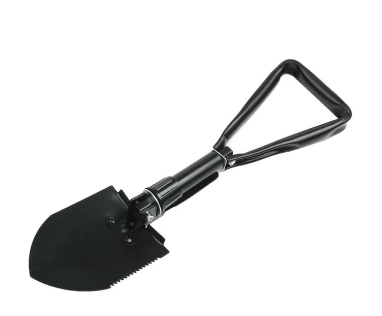 Durable outdoor tools including military shovels, multi-tools, and essential gear for survival kits