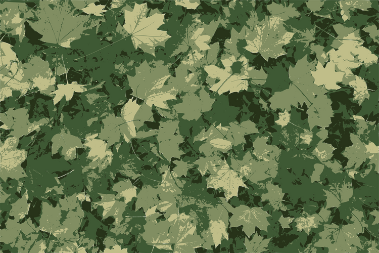 Military camouflage netting design featuring a blend of green leaves and shades for effective concealment