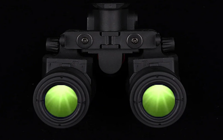 High-tech military night vision equipment with dual lenses for enhanced low-light visibility