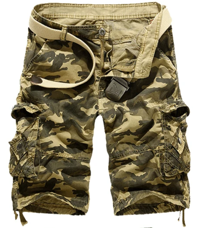 Military camo shorts featuring a comfortable fit and multiple pockets for practical use