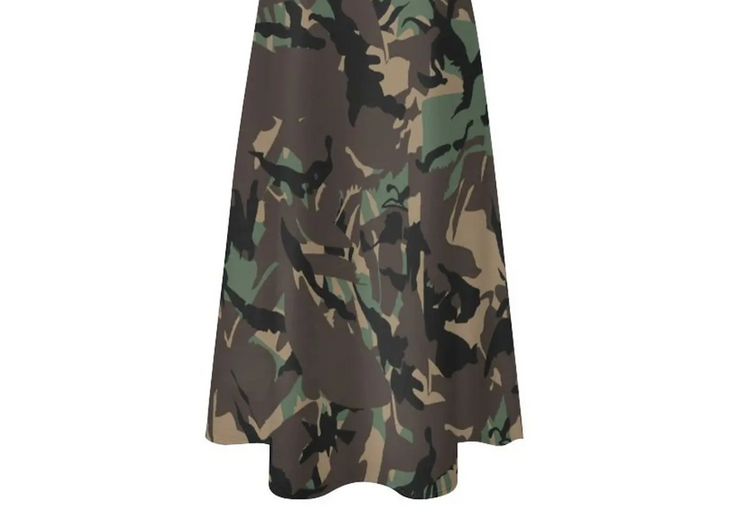 Military style dresses featuring camouflage patterns and a stylish silhouette for versatile wear