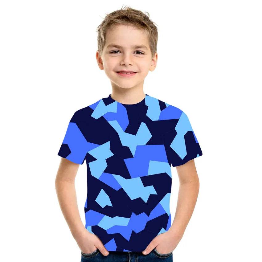 Kids Boys 3D Printed Camouflage T-Shirt - Military-Outdoors.com