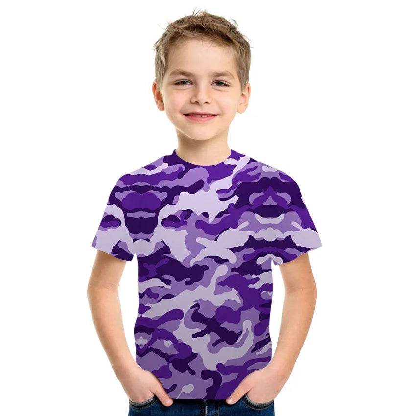Kids Boys 3D Printed Camouflage T-Shirt - Military-Outdoors.com