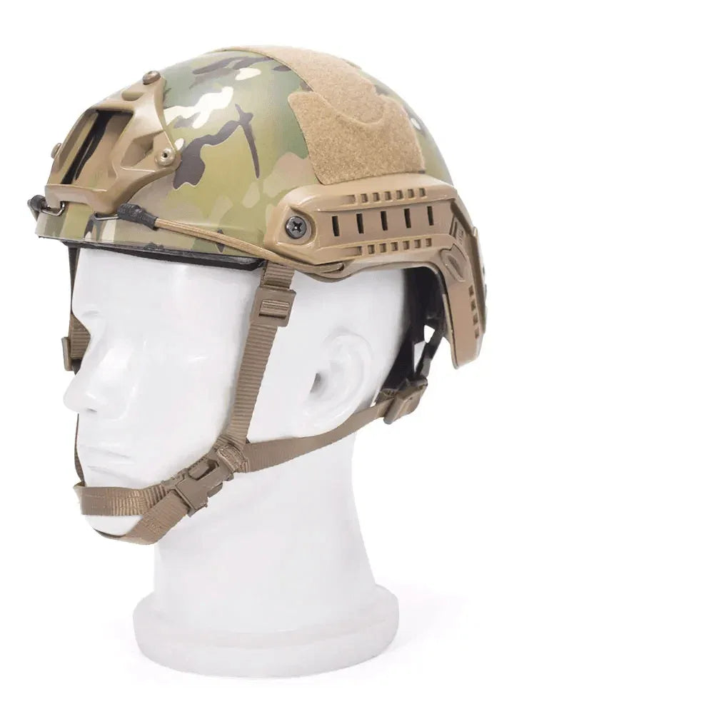 Multicam Tactical Airsoft Helmet with Adjustable Straps for Enhanced Protection