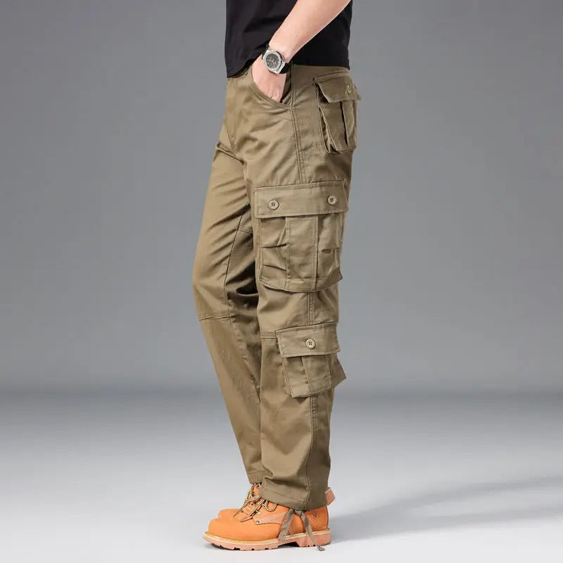 Military-Outdoors all-season outdoor pants in khaki with multiple cargo pockets for versatile use