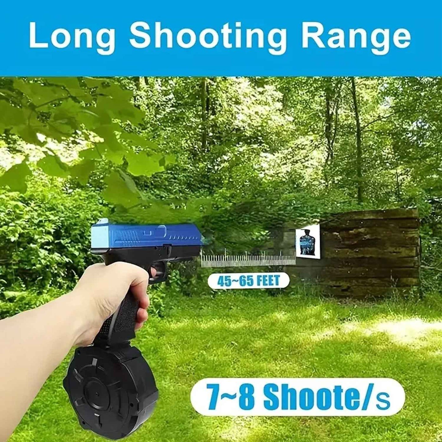 Manual and Automatic Water Bullet Gun Toy for Outdoor Shooting Games