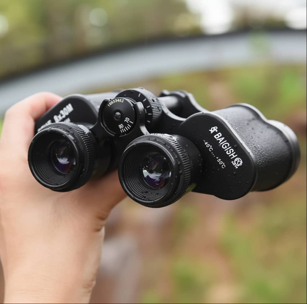 Tactical binocular Russian in black with waterproof features for outdoor use