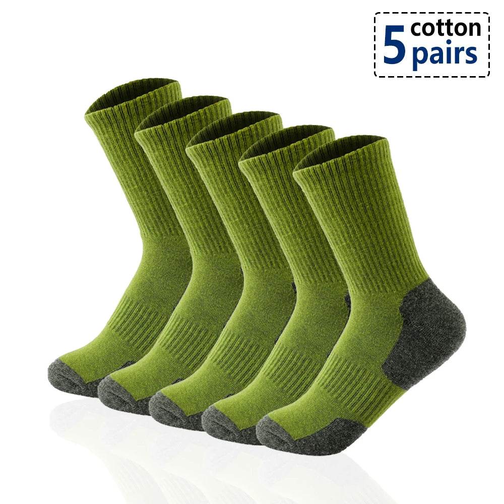 Cotton Breathable Long Socks - 5 Pairs Lot - Military-Outdoors.com