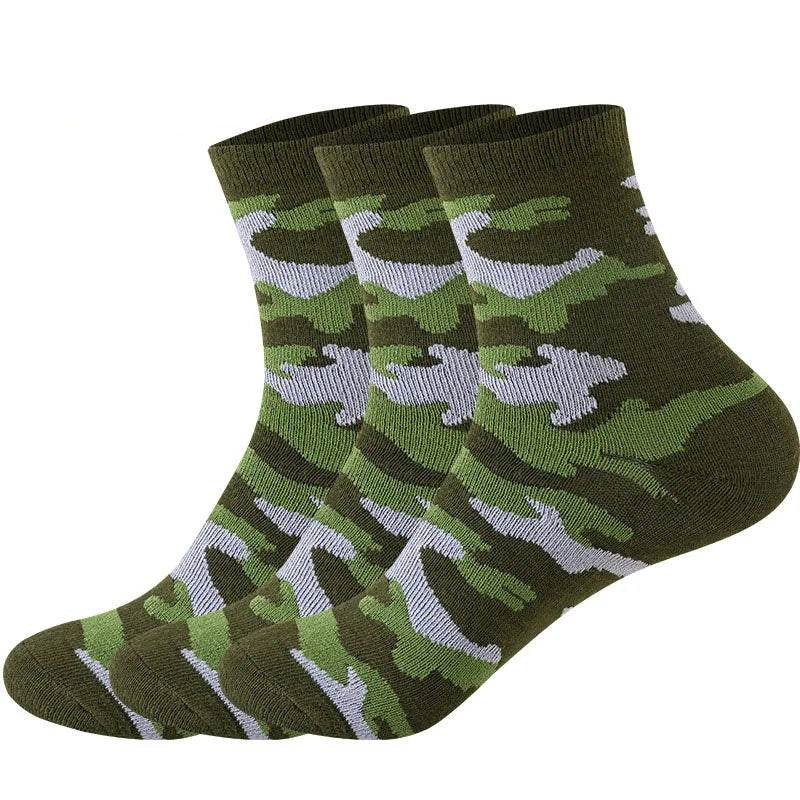 4 Pairs Green Camouflage Army Cotton Socks - Military-Outdoors.com