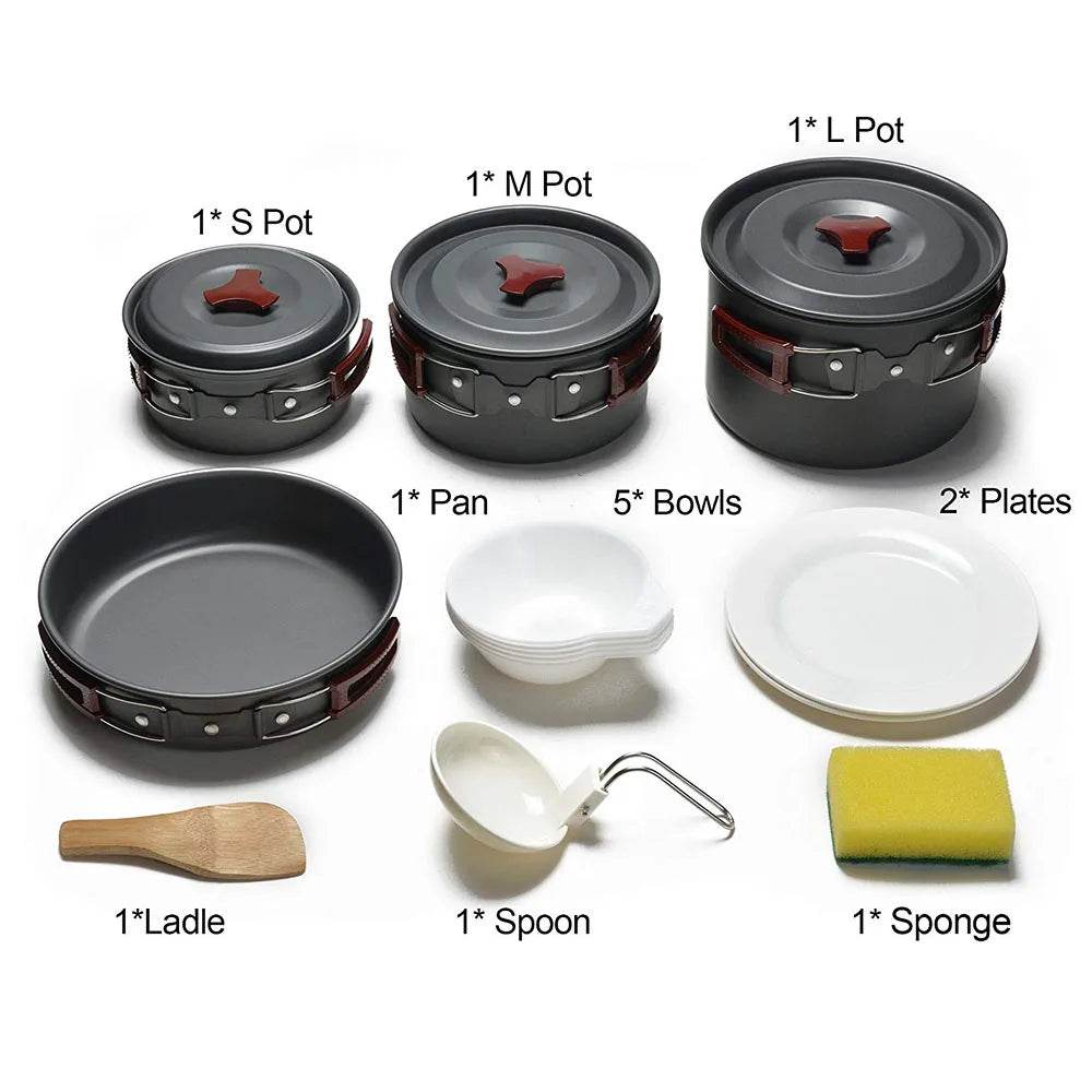 Military-Outdoors Camping Cookware Kit for Outdoor Adventures - Military-Outdoors.com