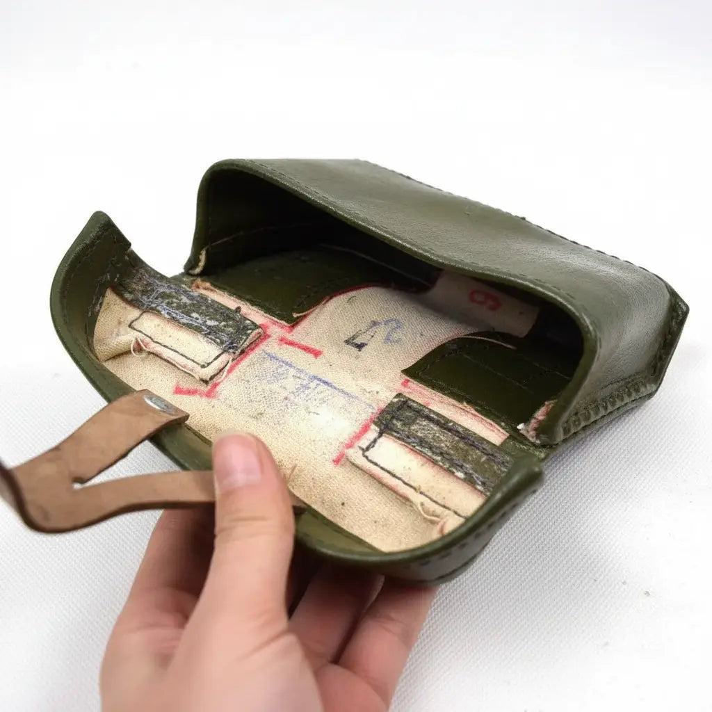 Chinese surplus belt pouch in olive green, ideal for storage and quick access