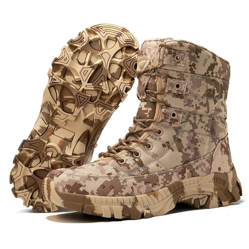 Quality Beige Camouflage Combat Tactical Boots - Military-Outdoors.com