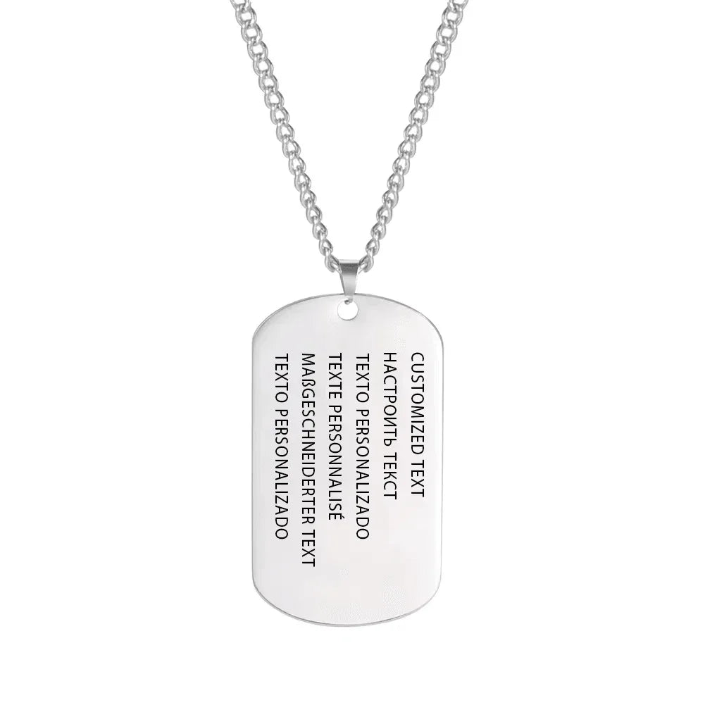 Customizable Dog Tag Necklace in Silver for Personalization