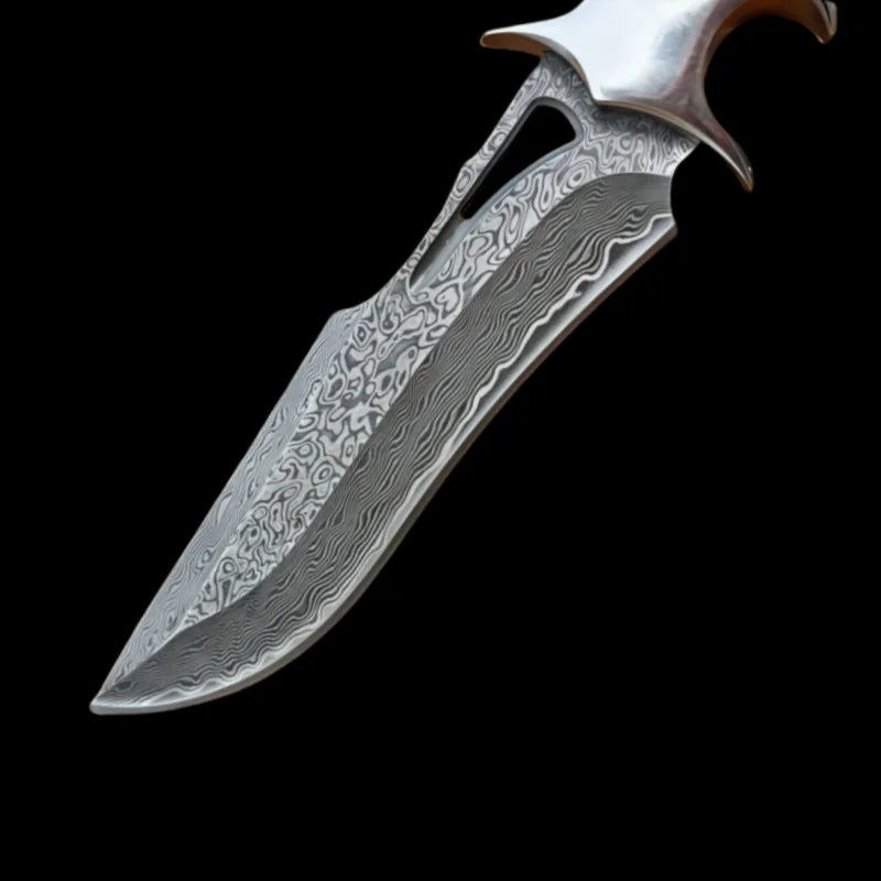 Damascus steel handmade knife with a stylish design and a comfortable grip