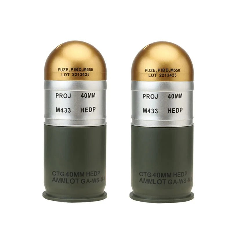 Dummy grenade model in green and gold for training and display purposes
