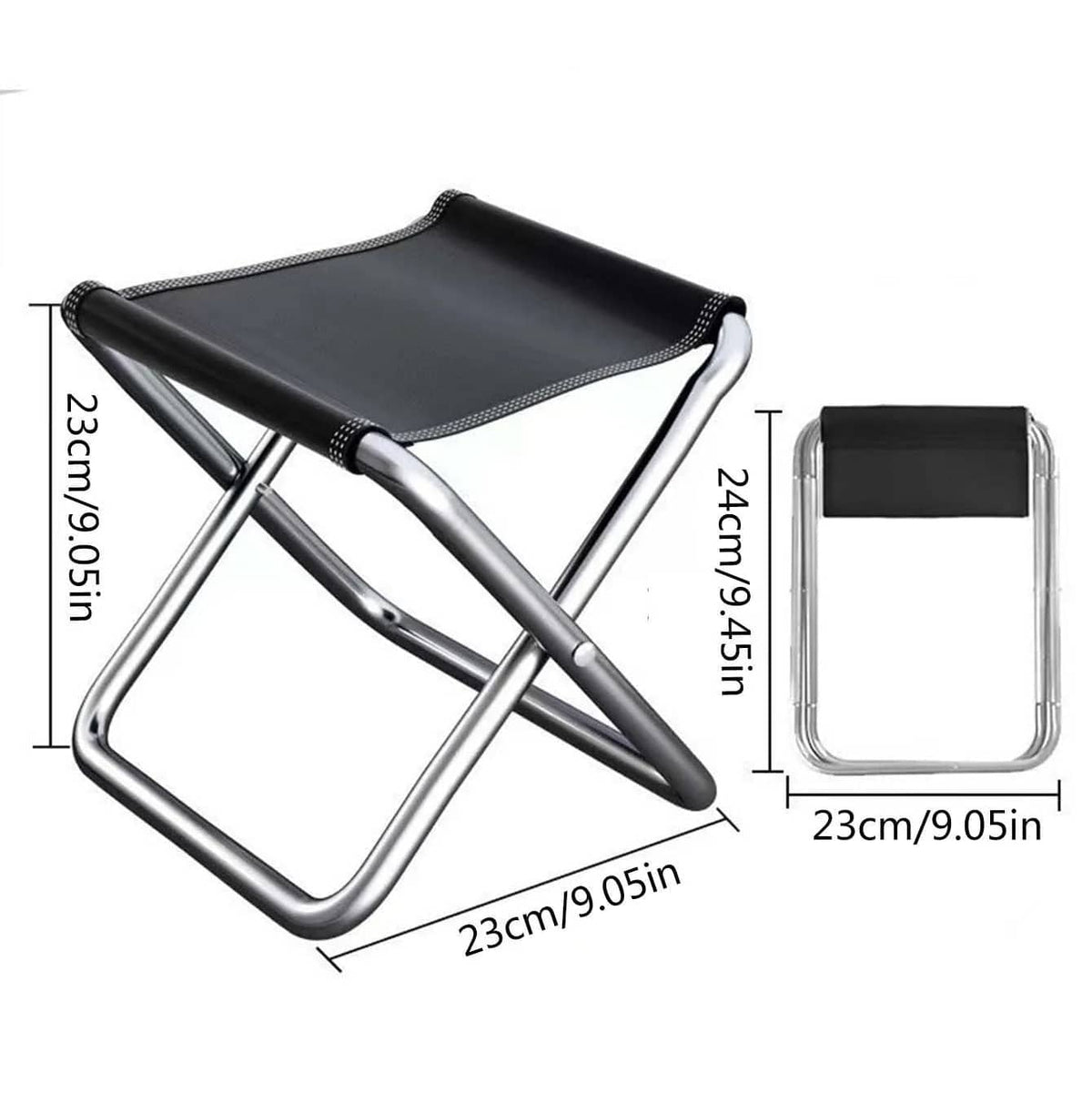 Folding camping chair in black for easy outdoor seating