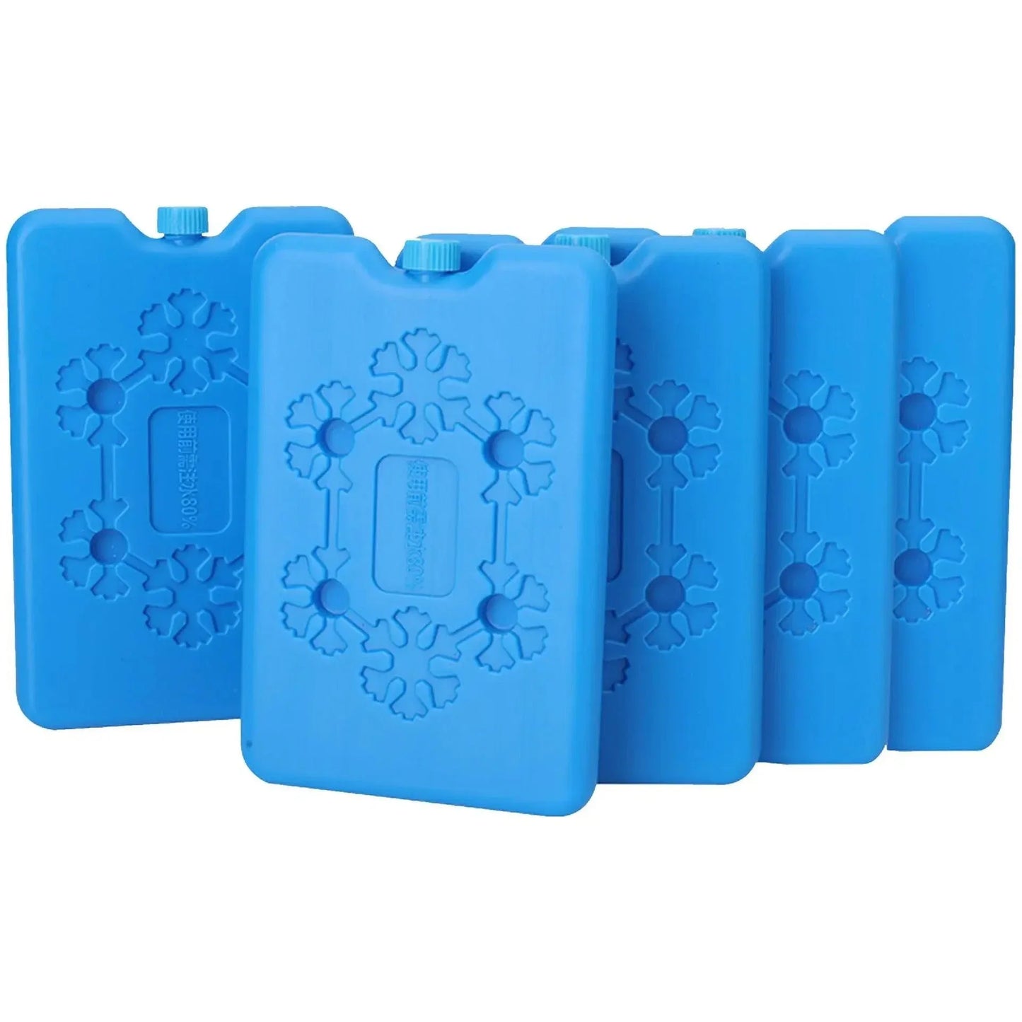 Set of blue ice packs for insulated lunch bag Reusable ice pack use