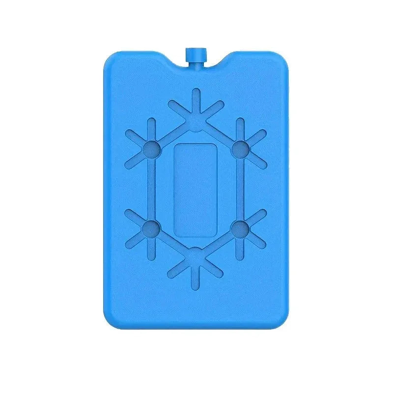 Blue insulated lunch bag Reusable ice pack for keeping food fresh