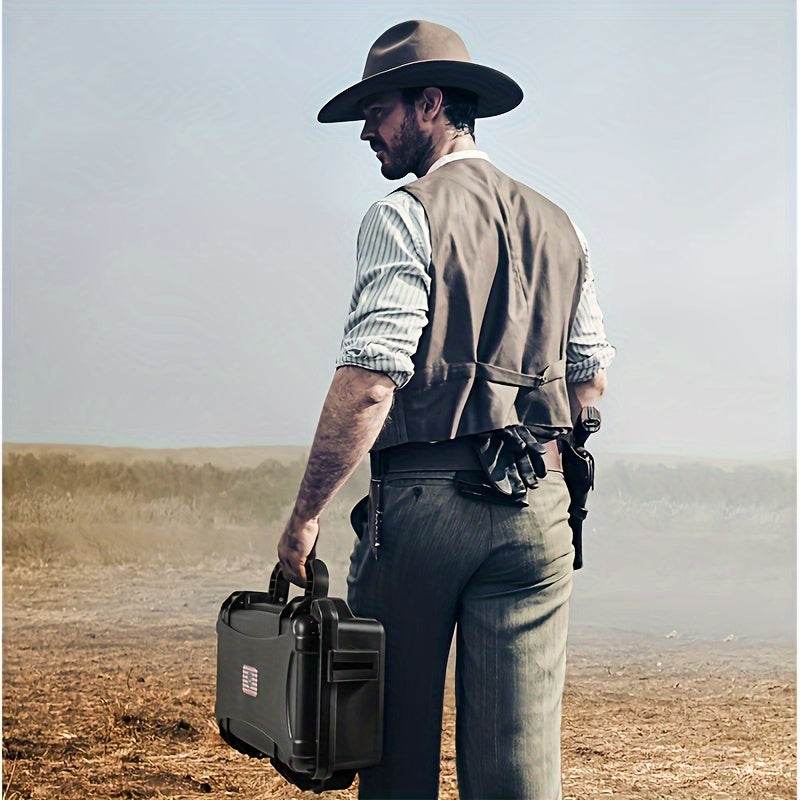 Durable revolver storage box designed for secure transport and protection of handguns