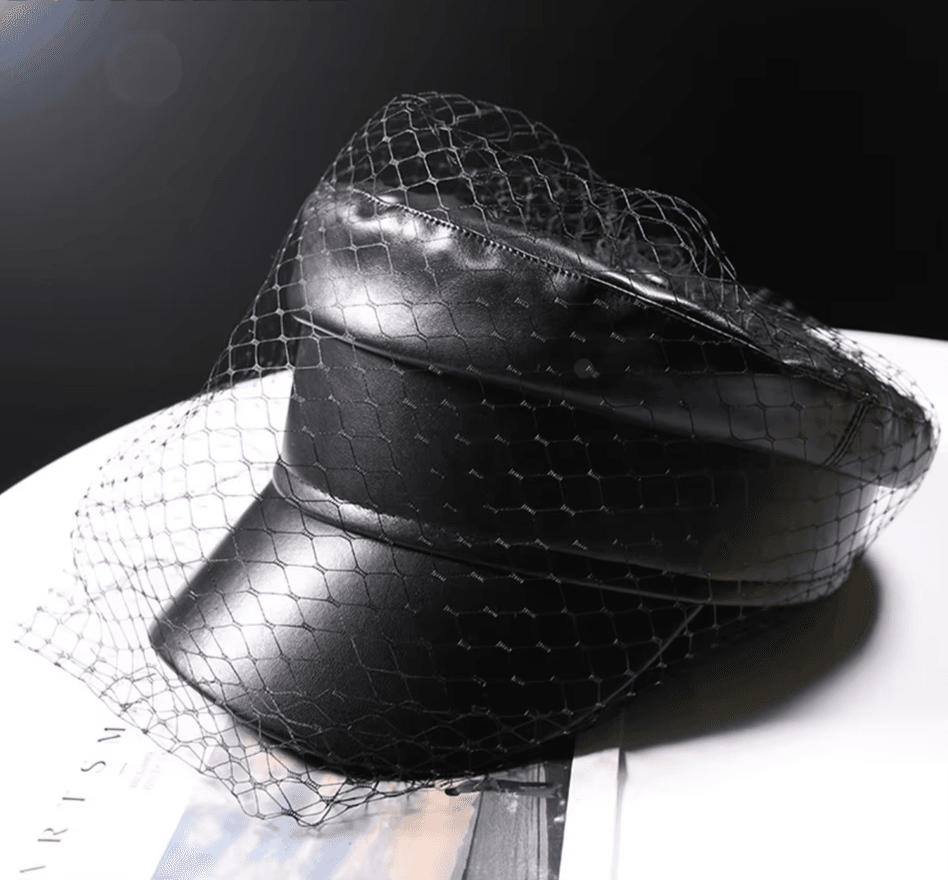 Leather Military Cap with Stylish Mesh Overlay - Military-Outdoors.com