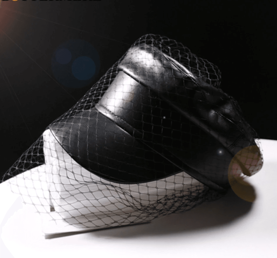 Leather Military Cap with Stylish Mesh Overlay - Military-Outdoors.com