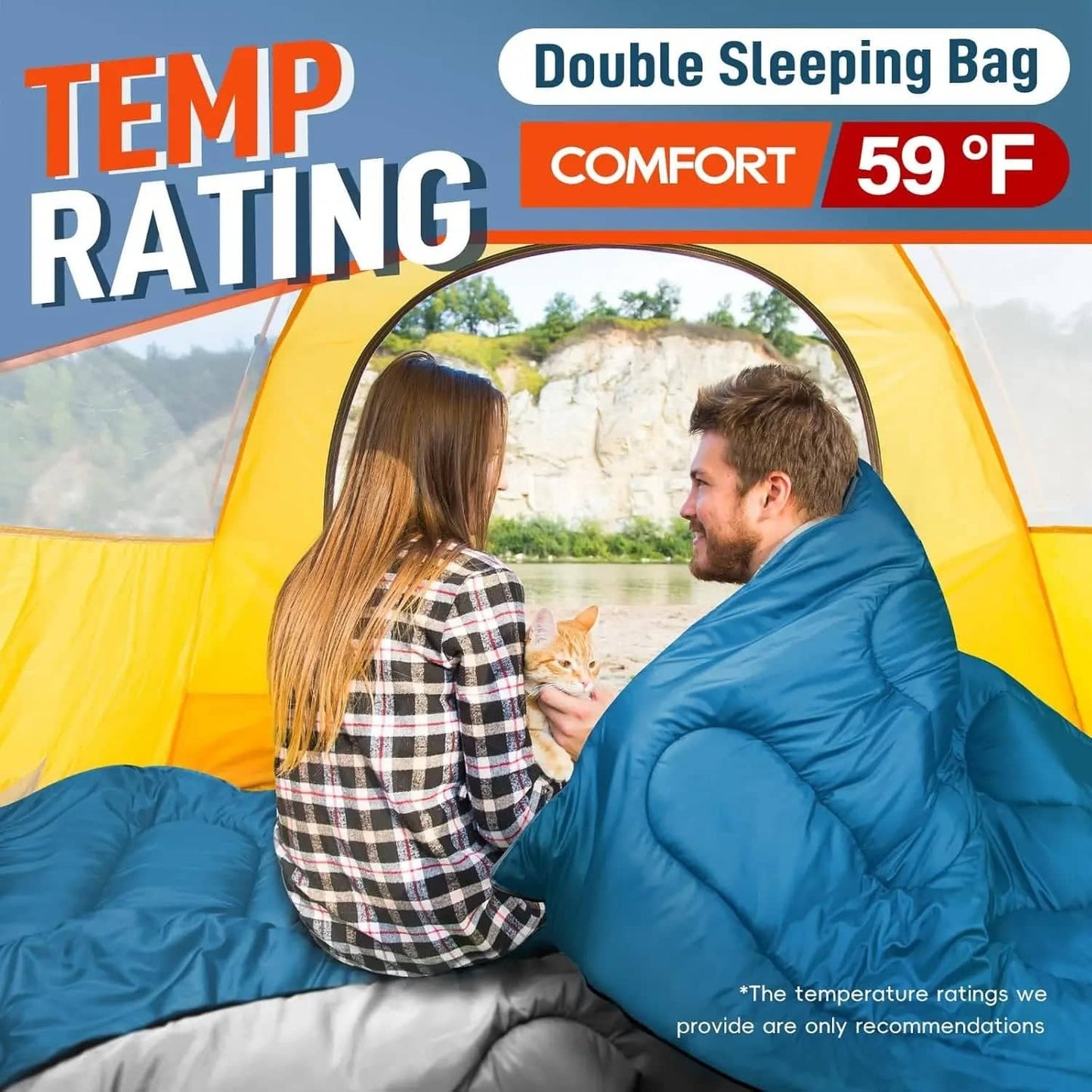 Two Person with Warm Sleeping Bag With Pillows Military-Outdoors.com
