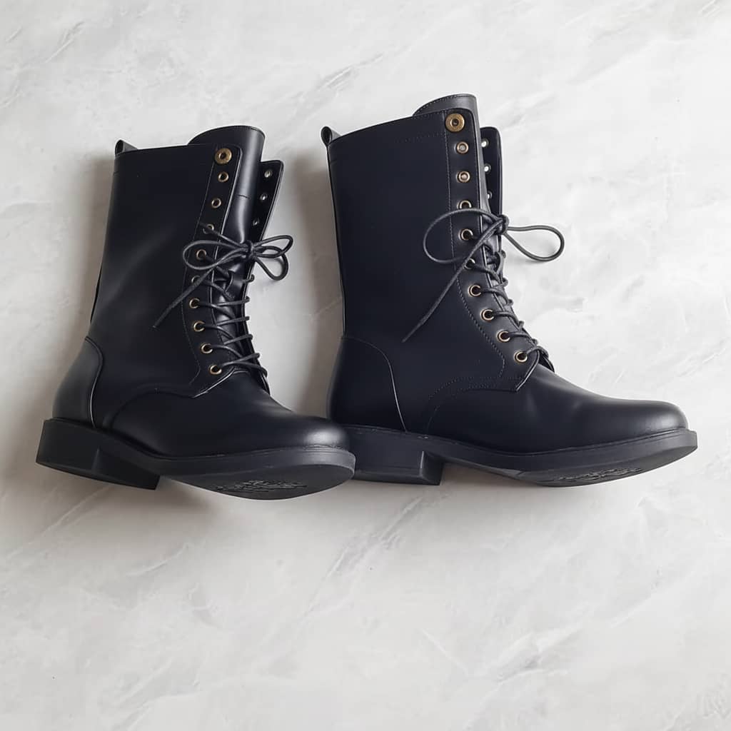 Military-Outdoors Black Medieval Boots for Tactical Use and Durability