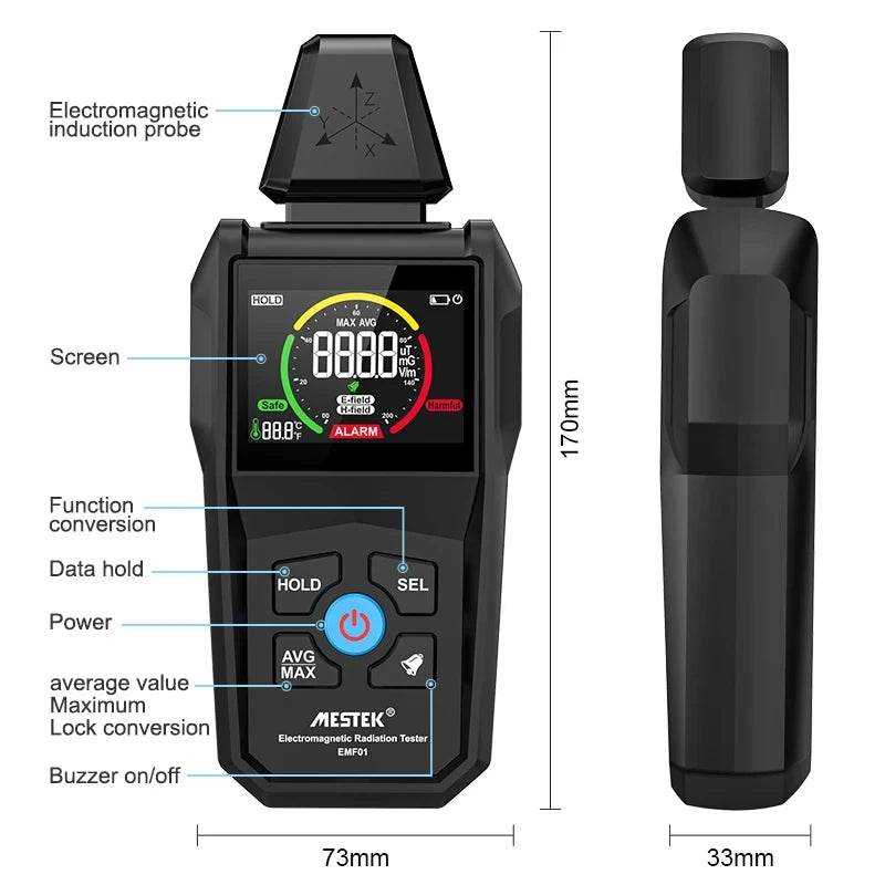 MESTEK Electromagnetic Field Meter for Radiation Testing - Military-Outdoors.com