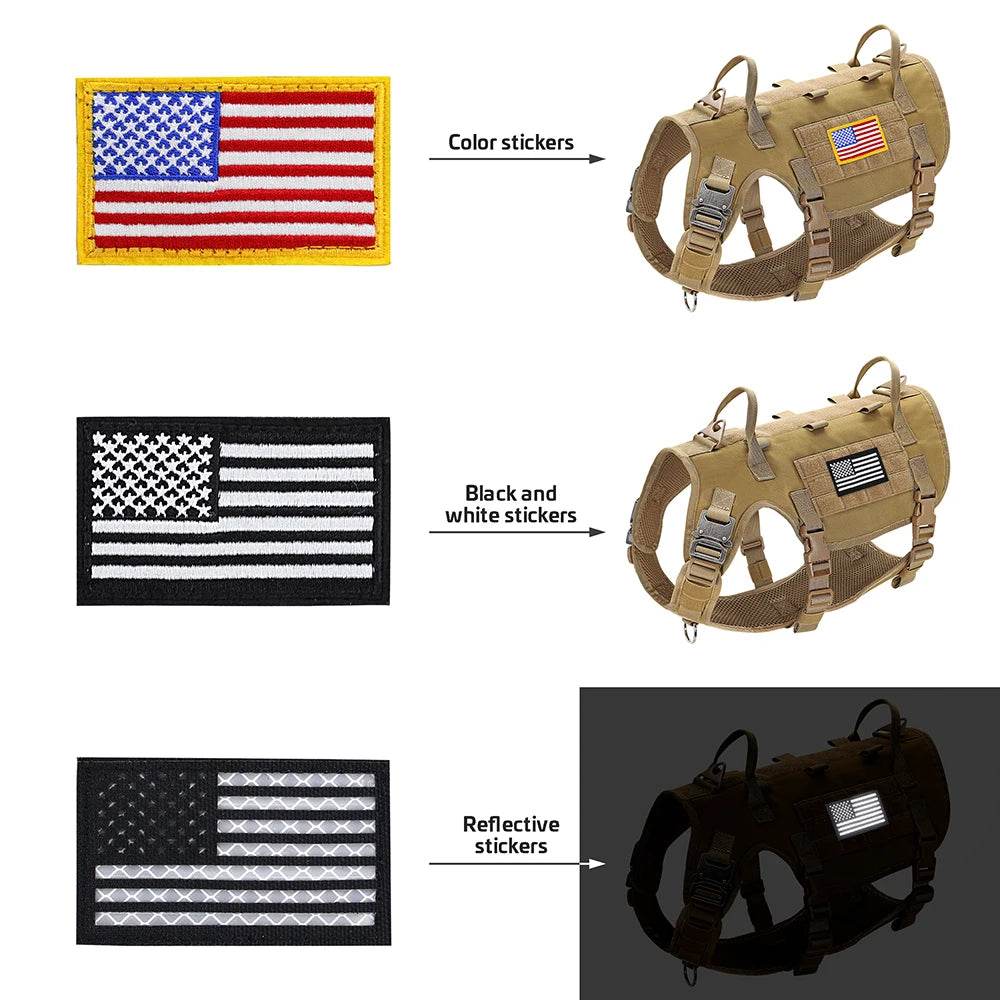 Military Dog Vest with USA Flag for Tactical Support - Military-Outdoors.com