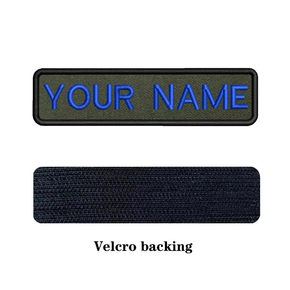 Personalized military name patch for clothes with Velcro backing for easy attachment
