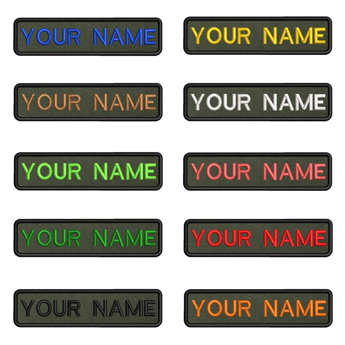 Customizable military name patch for clothes in various colors and styles for personalization