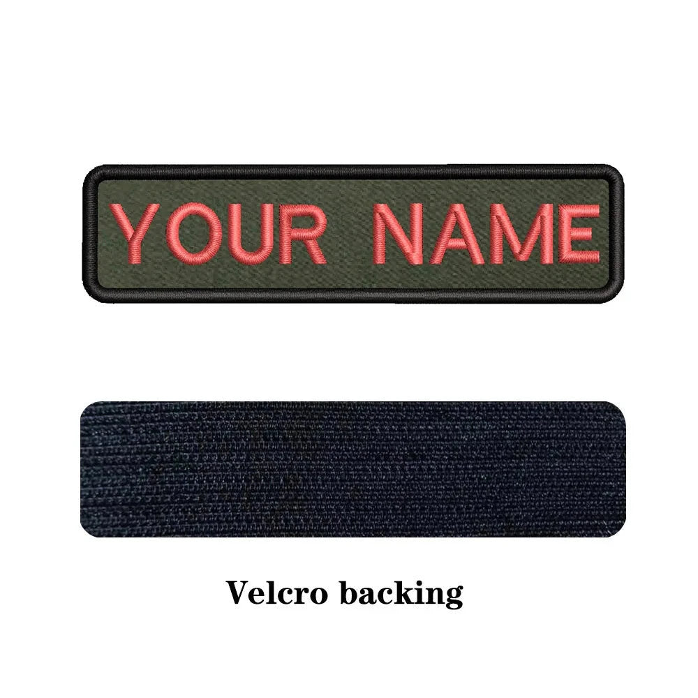 Custom military name patch for clothes with Velcro backing for easy attachment