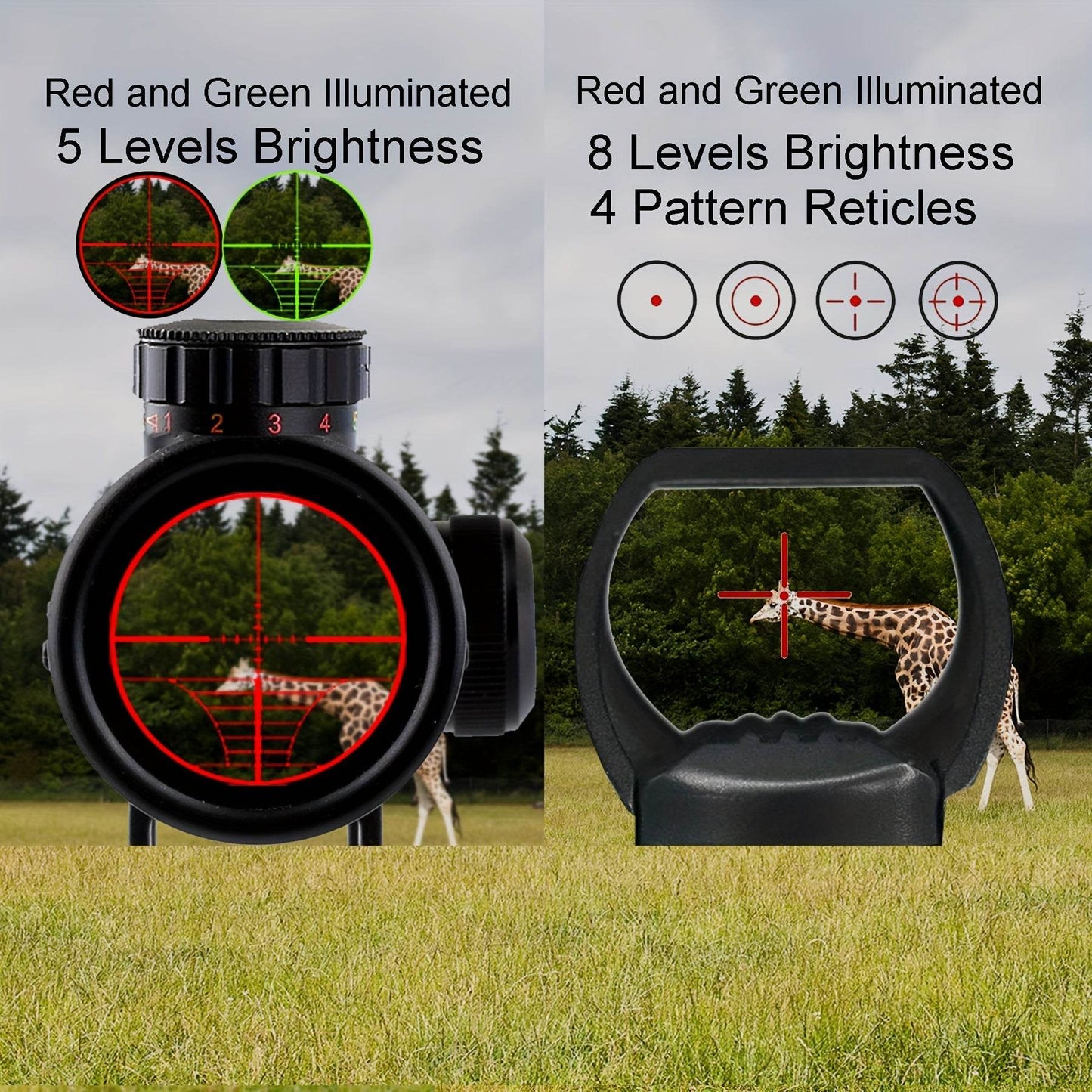 4-in-1 Rifle Scope Combo - 3-9x32mm Red Dot Sight Laser and Slot Riser - Military-Outdoors.com