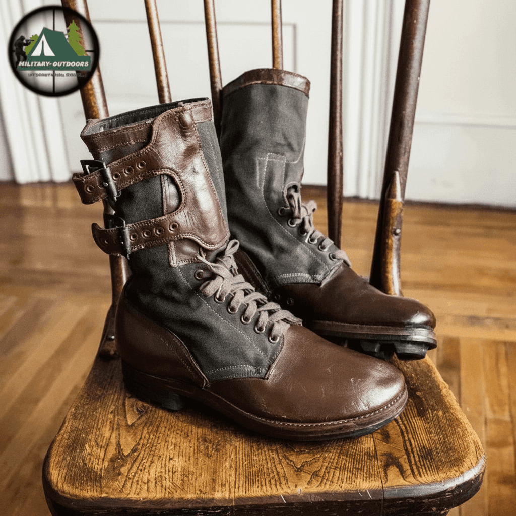 Brown Military Archery Boots with Adjustable Straps for Outdoor Performance