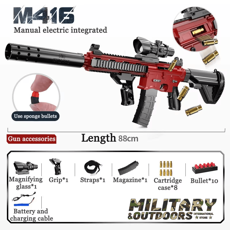 M416 Fully Automatic Toy Gun with Soft Bullets - Military-Outdoors.com