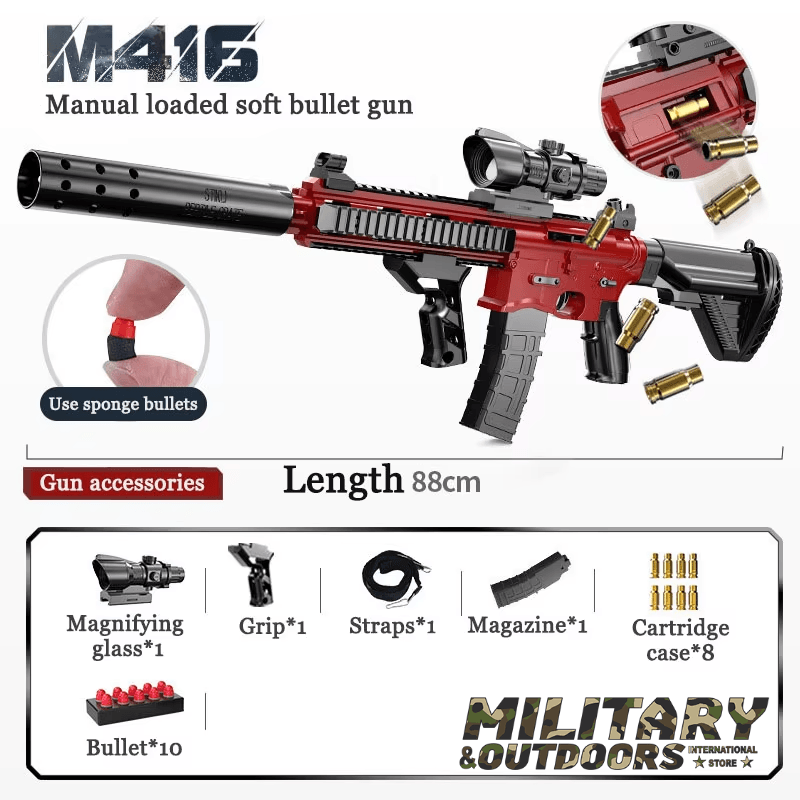 M416 Fully Automatic Toy Gun with Soft Bullets - Military-Outdoors.com