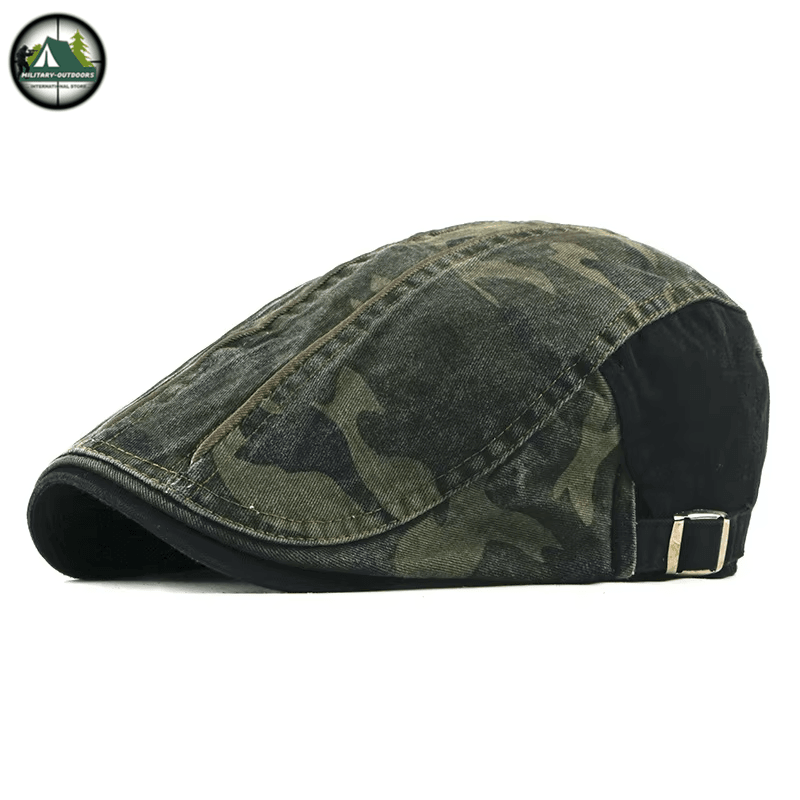Military-Outdoors Camouflage Cotton Flat Cap for Adventures - Military-Outdoors.com