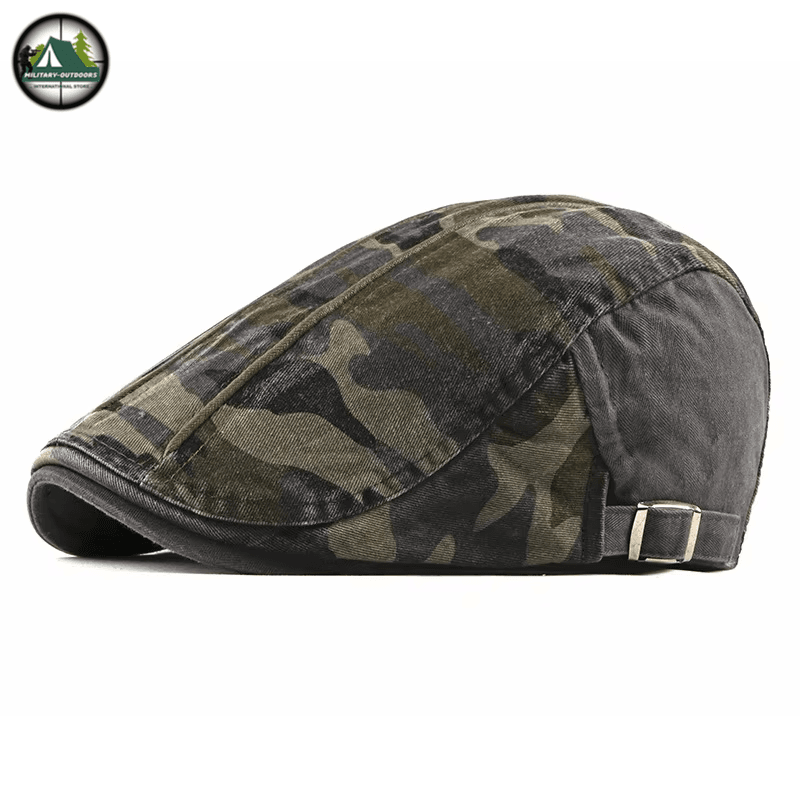 Military-Outdoors Camouflage Cotton Flat Cap for Adventures - Military-Outdoors.com