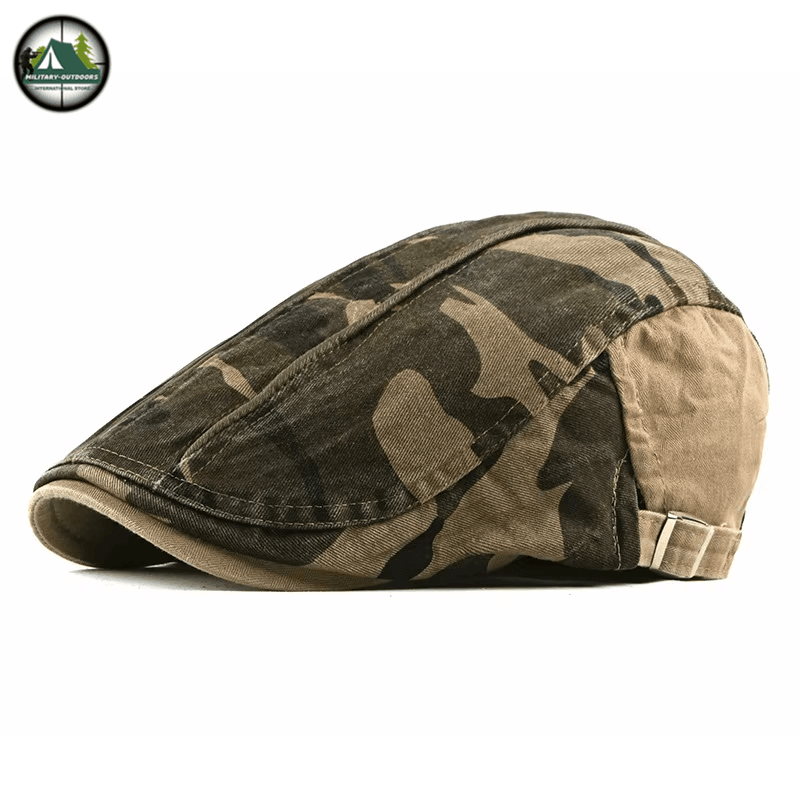 Military-Outdoors Camouflage Cotton Flat Cap for Adventures - Military-Outdoors.com