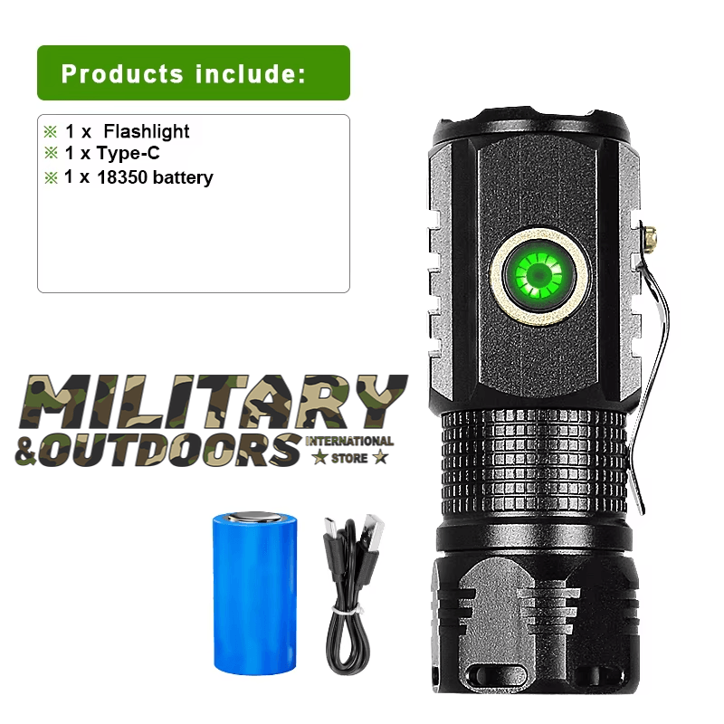 Military Mini Powerful Flashlight with Type-C Charging - Military-Outdoors.com