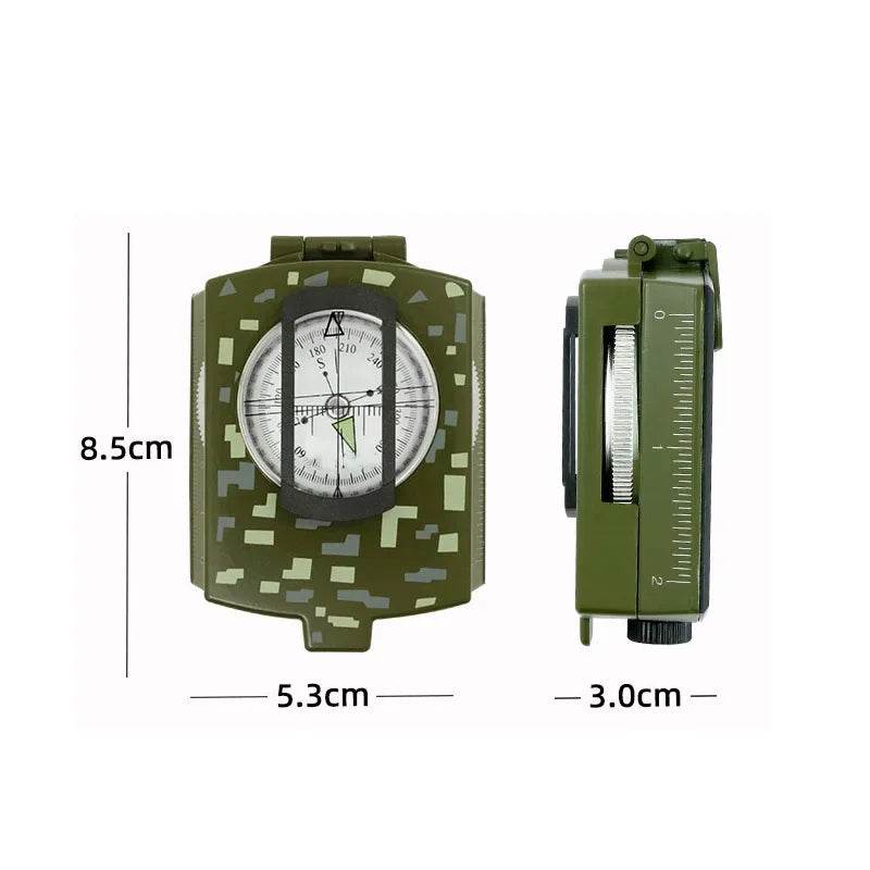 Military Sighting Compass in Green Camo for Navigation and Outdoor Use