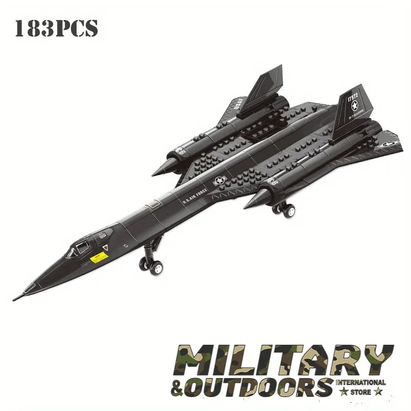 Military SR-71 Blackbird Model Kit with 183 pieces for aircraft enthusiasts and collectors
