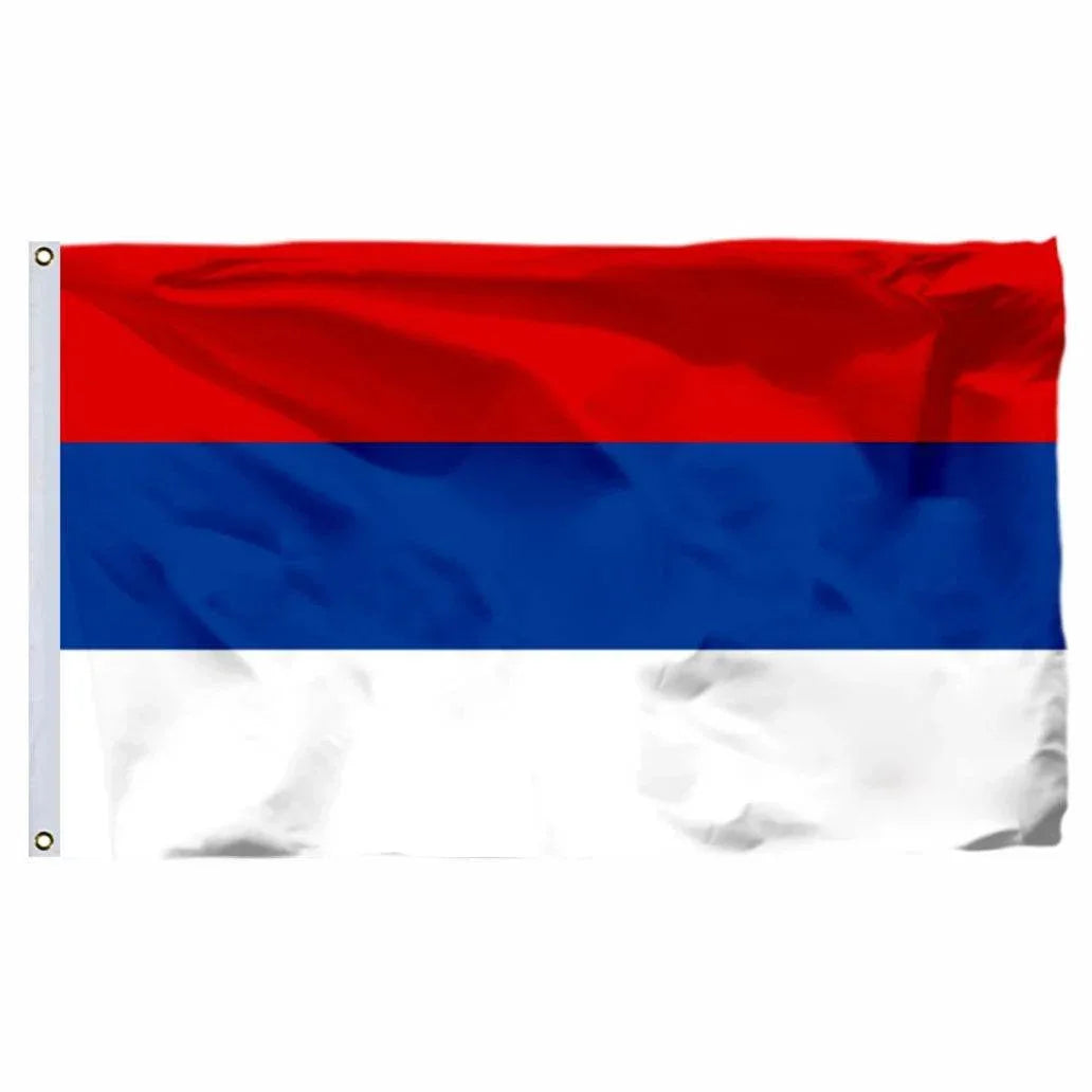 Montenegro and Serbia flags waving with vibrant colors and sturdy grommets for outdoor display
