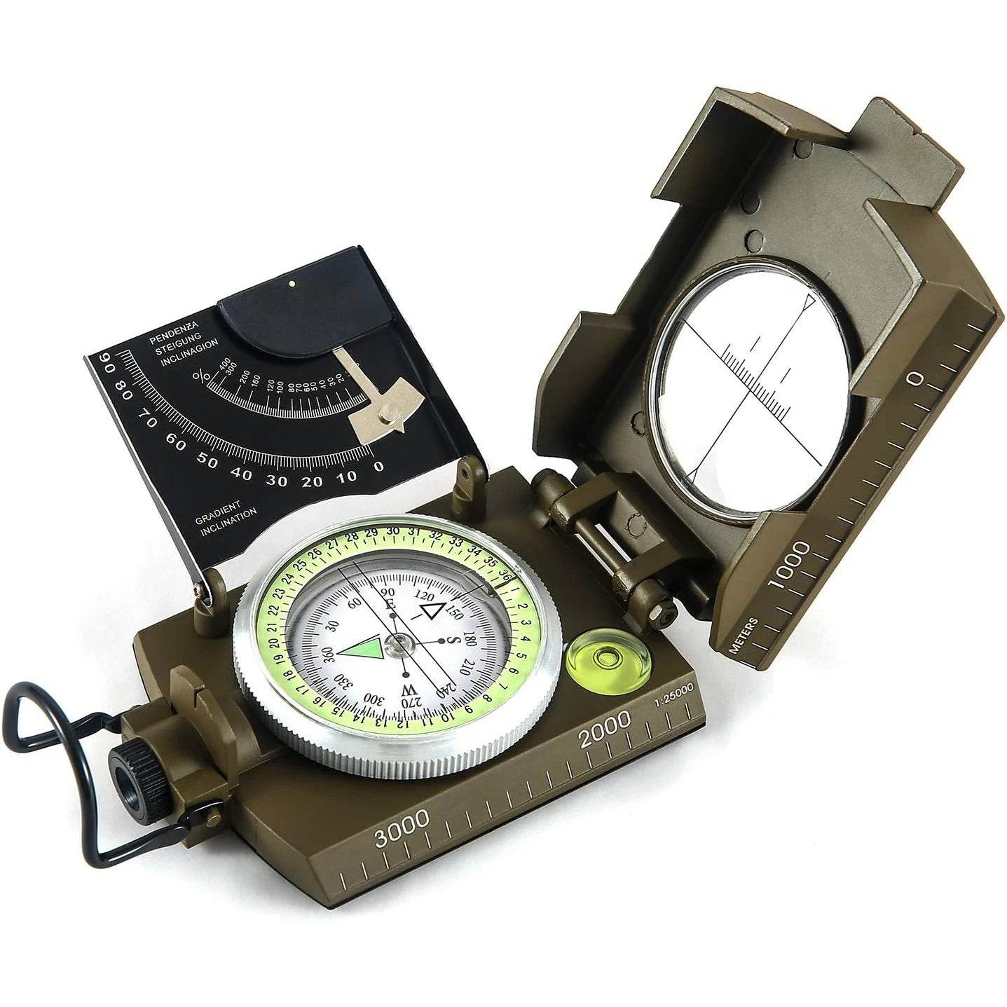 Multifunctional All Metal Military Compass - Military-Outdoors.com
