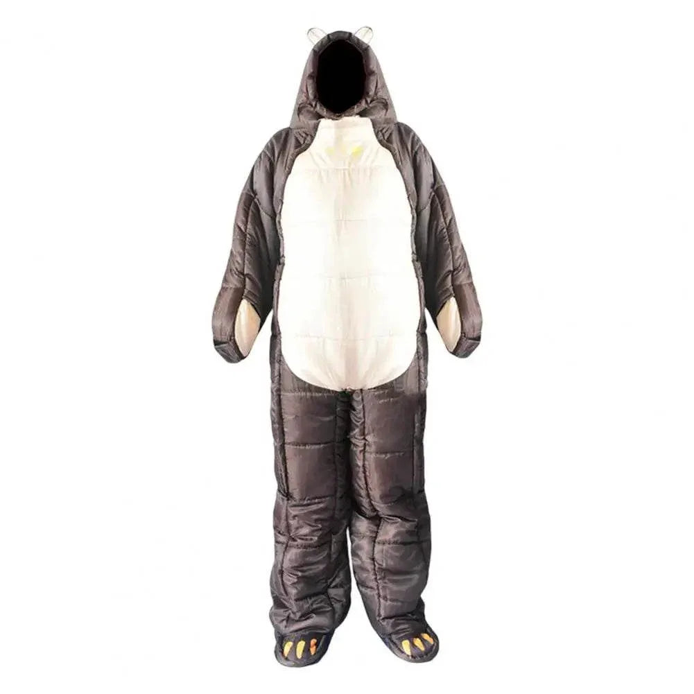 Brown Bear-Shaped Sleeping Bag for Cozy Winter Camping Adventures