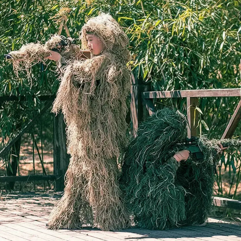 Tactical camouflage suit for hunting and outdoor stealth activities