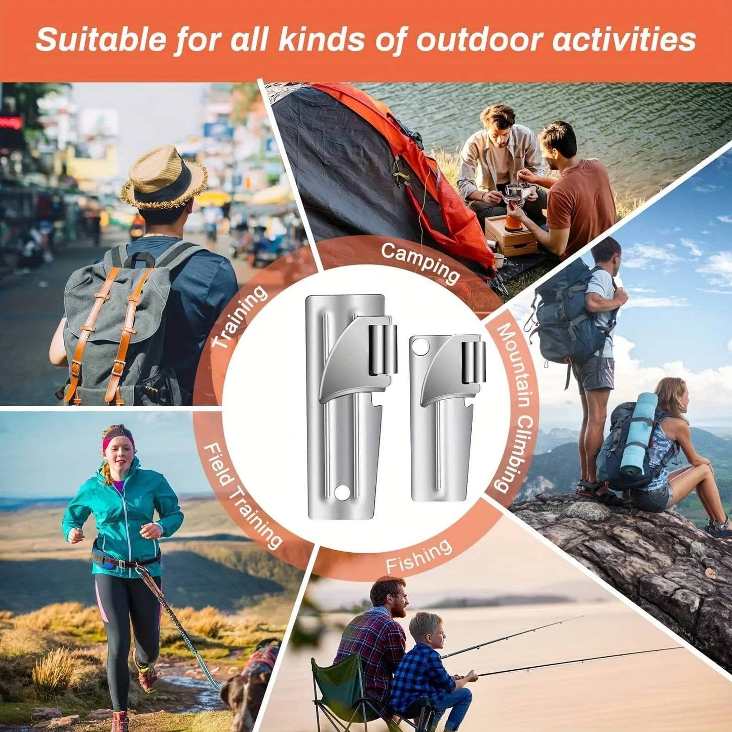 Durable can openers designed for camping, fishing, and outdoor activities