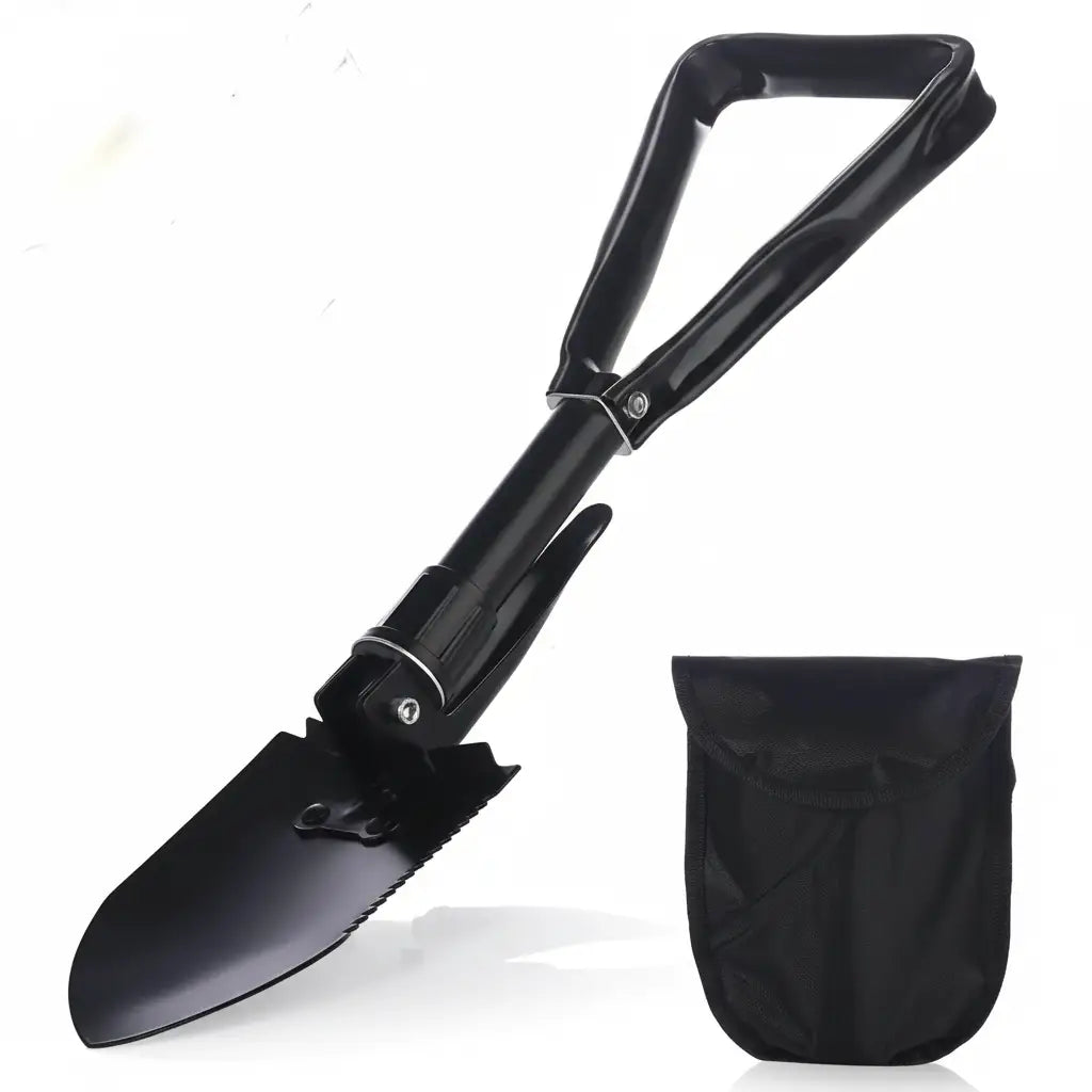 Black Multifunction Outdoor Shovel with Storage Bag - Military-Outdoors.com