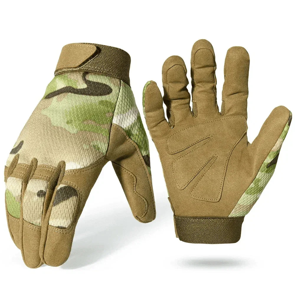 Military-Outdoors camouflage outdoor tactical-style gloves for enhanced grip and durability