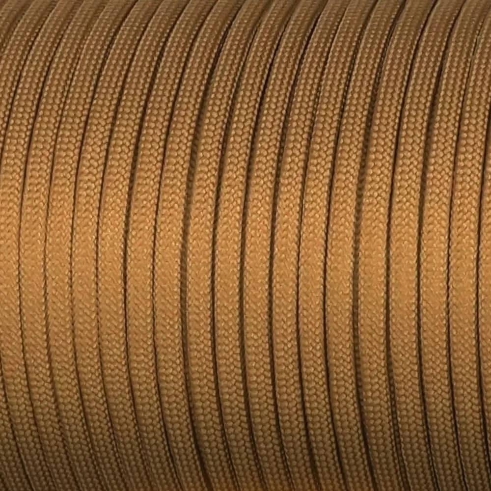Durable outdoor tent cord in tan color, ideal for camping and outdoor activities
